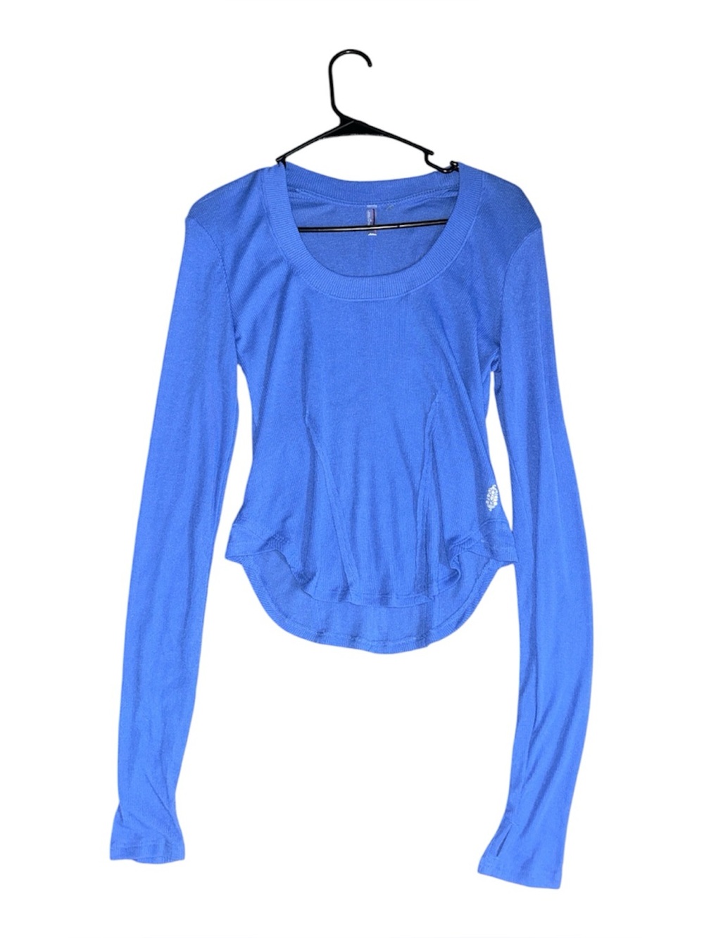 Long-Sleeve Scoop Neck Women's Top - Blue
